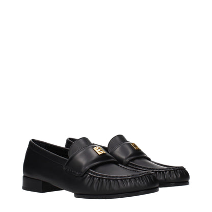 Black Leather Slip-On Loafers