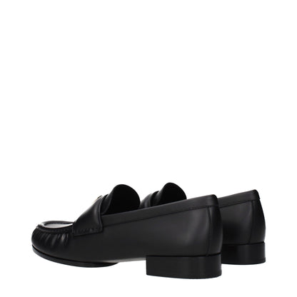 Black Leather Slip-On Loafers