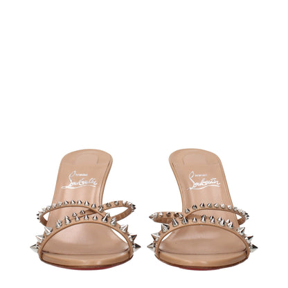 Pink Leather Stiletto Heel Sandals
