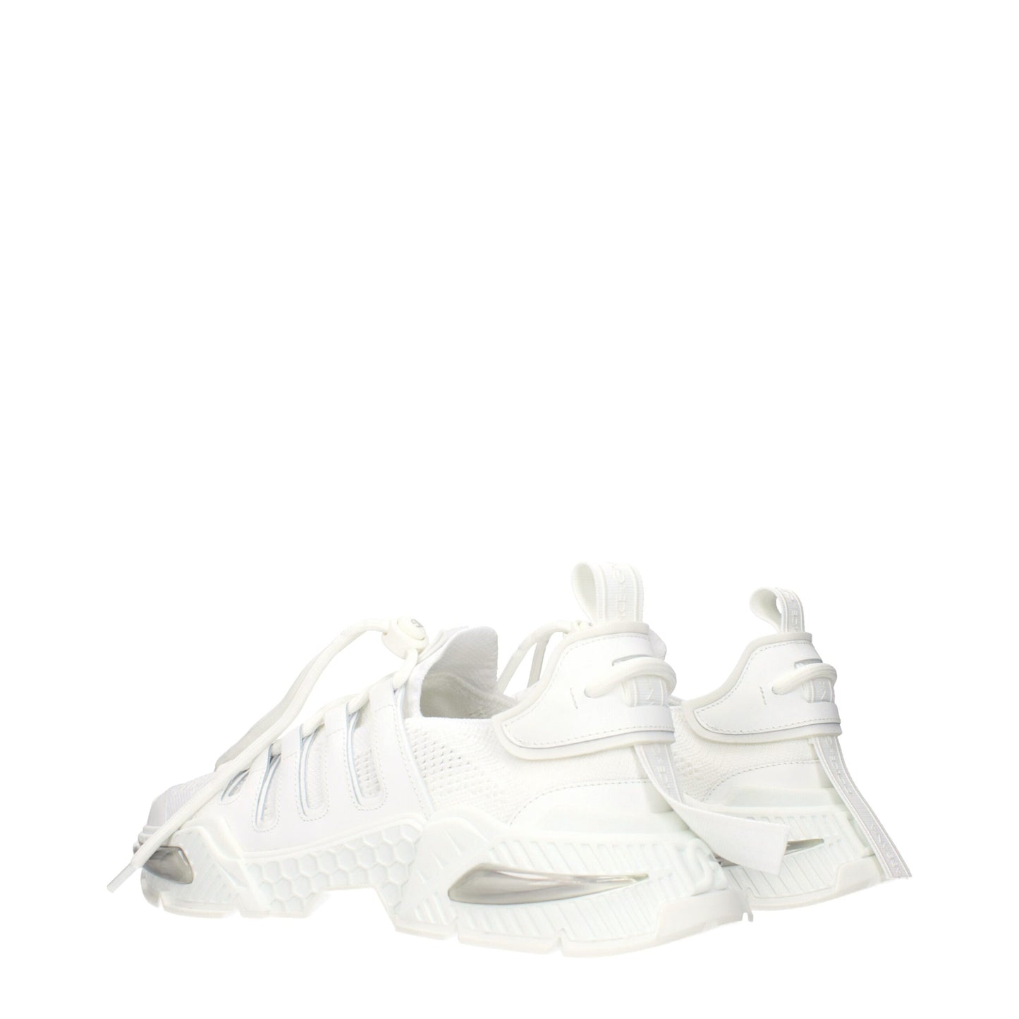 White Fabric Athletic Sneakers