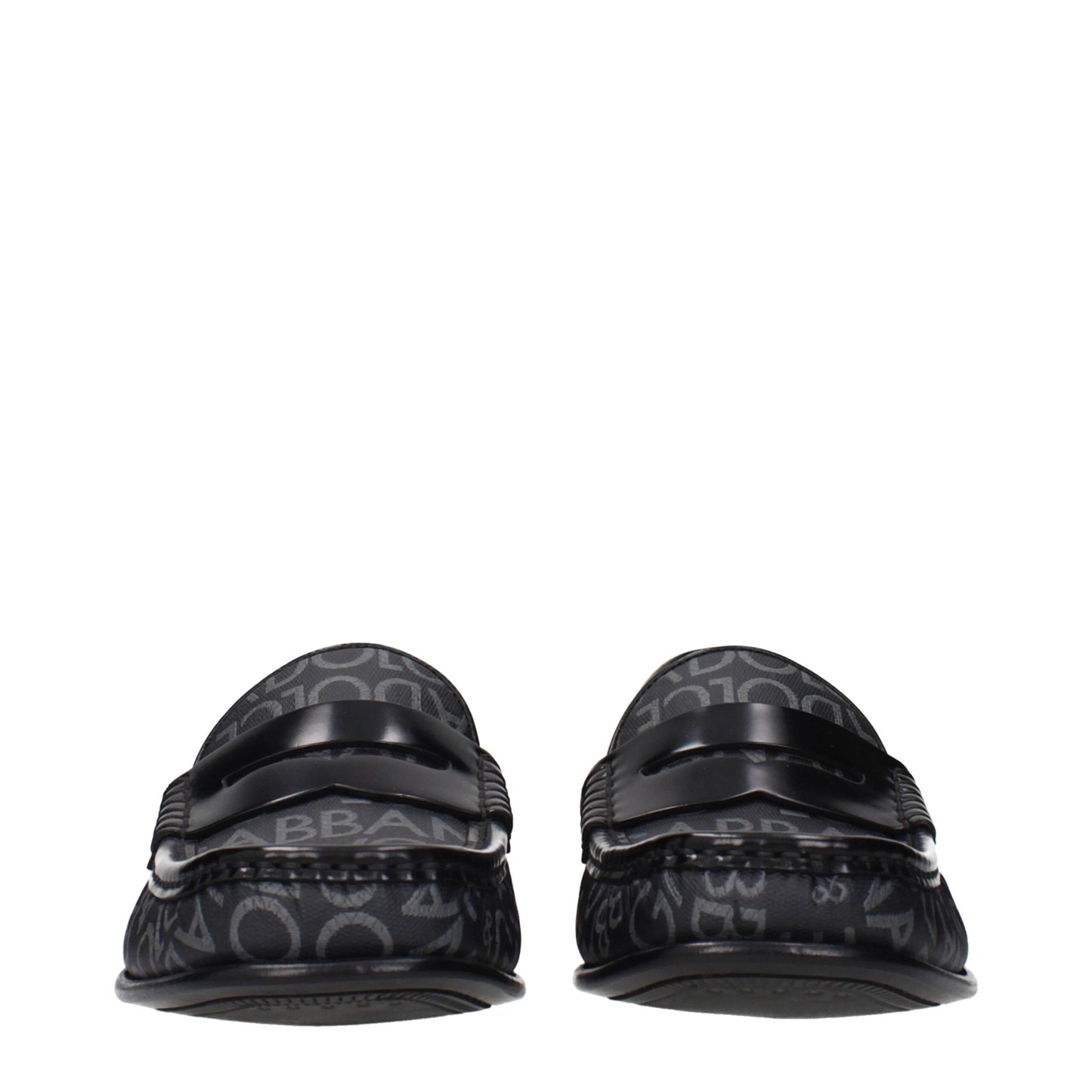 Black Fabric Slip-On Loafers
