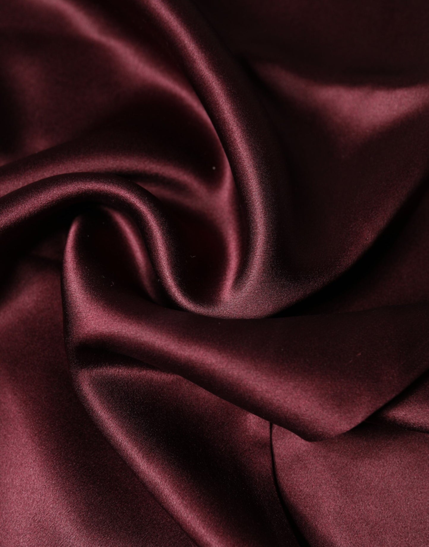 Maroon Silk Satin Fringes Neck Foulard Scarf