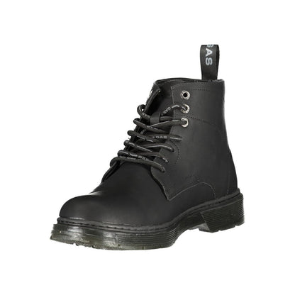 Black Polyurethane Men's Ankle Boot