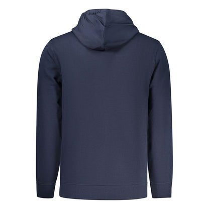 Blue Cotton Men Hoodie