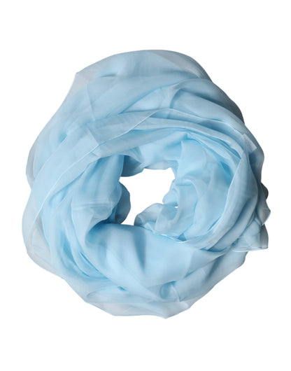 Light Blue Stole Silk Neck Wrap Shawl Scarf