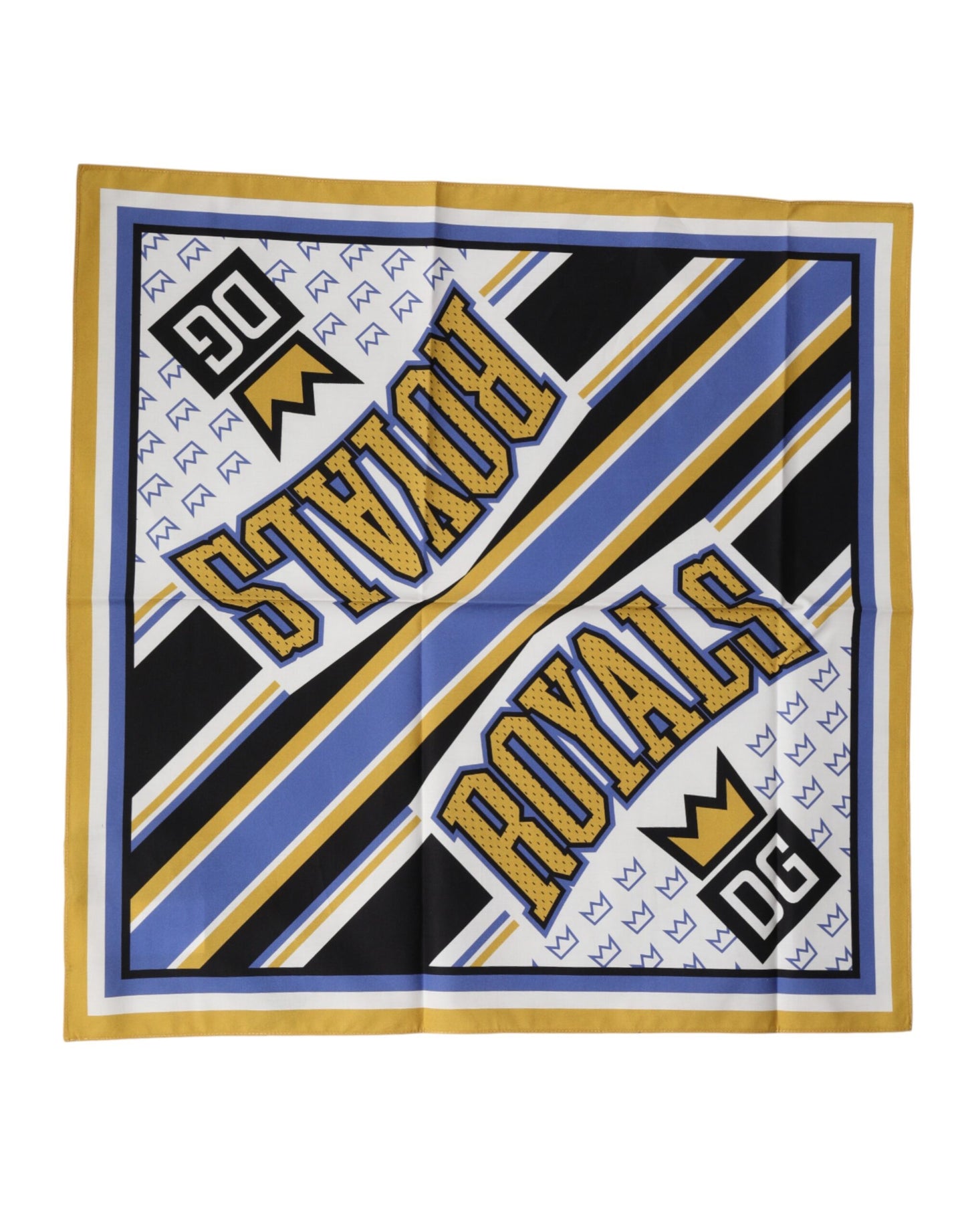 Multicolor DG Royals Square Foulard Men 50cm x 50cm Scarf