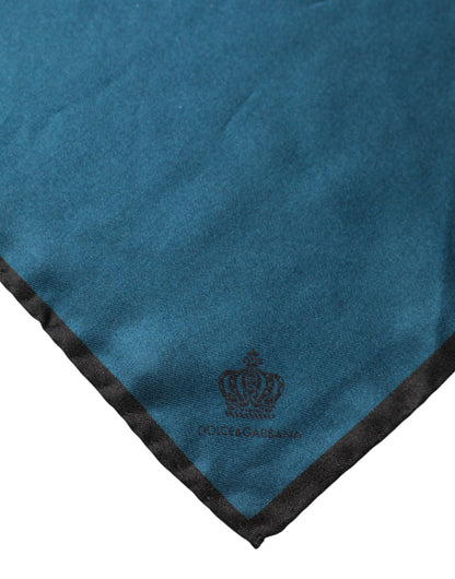 Blue Silk Square Pocket Handkerchief Scarf