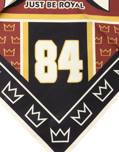 Multicolor DG King Square Foulard Men 50.5cm x 50cm Scarf