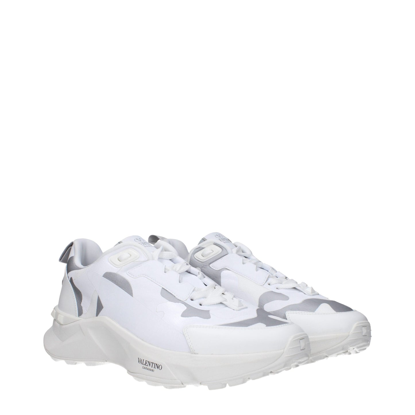 White Fabric Athletic Sneakers