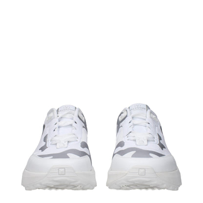 White Fabric Athletic Sneakers