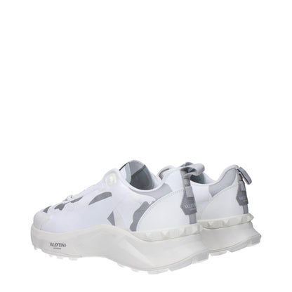 White Fabric Athletic Sneakers