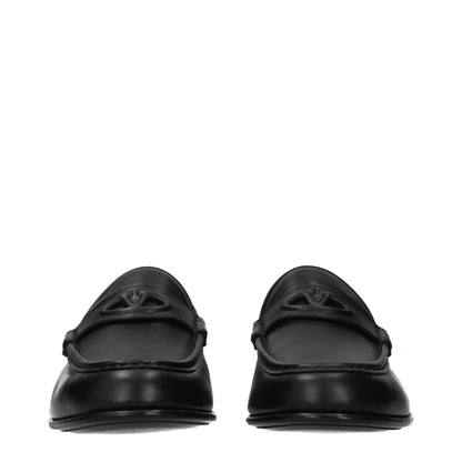 Black Leather Slip-On Loafers