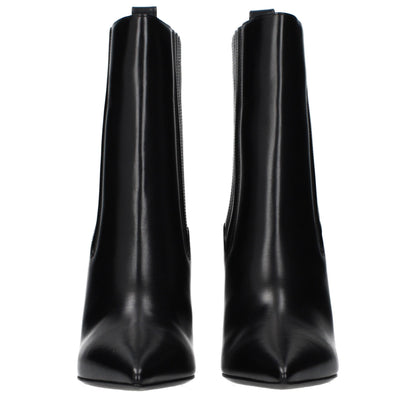 Black Leather Ankle Boots