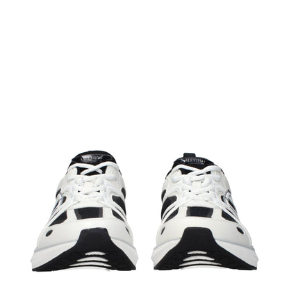 White Fabric Athletic Sneakers
