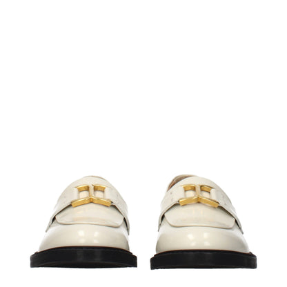Beige Leather Slip-On Loafers
