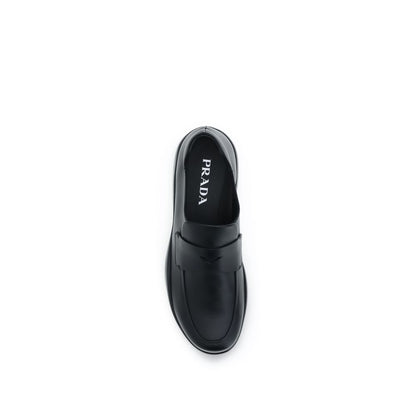 Black Calf Leather Bos Taurus Slip-On Loafers