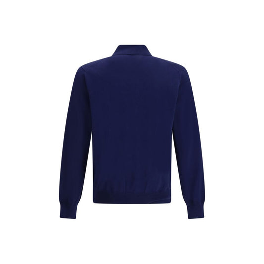 Blue Cotton Polo Shirt