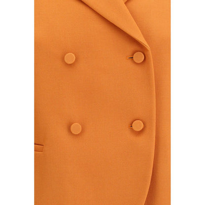 Orange Fleece Wool Blazer