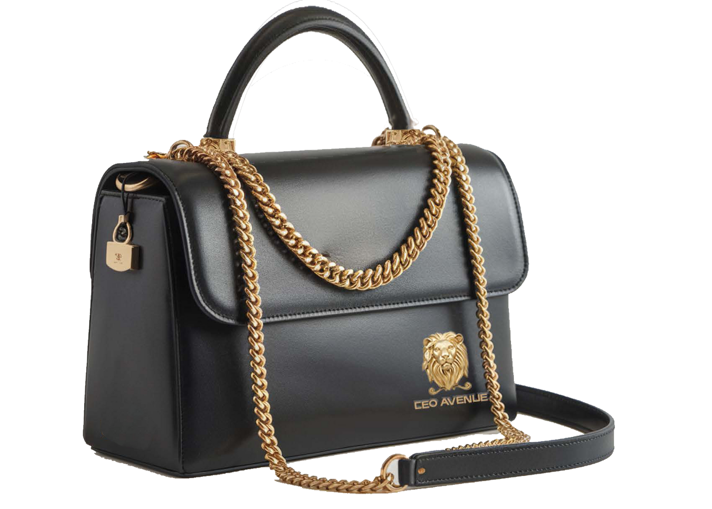 CEO Avenue Black Leather Handbag