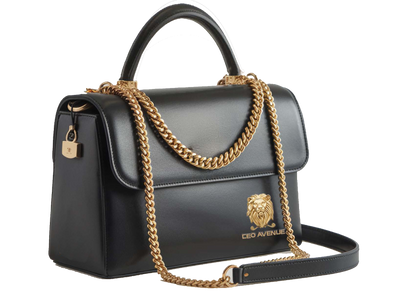 CEO Avenue Black Leather Handbag