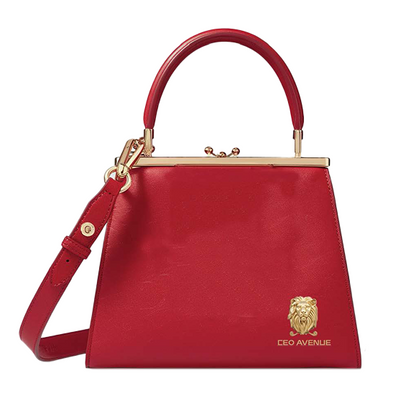 CEO AVENUE Signature Red Leather Handbag