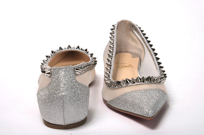 Silver Flat Point Toe Shoe