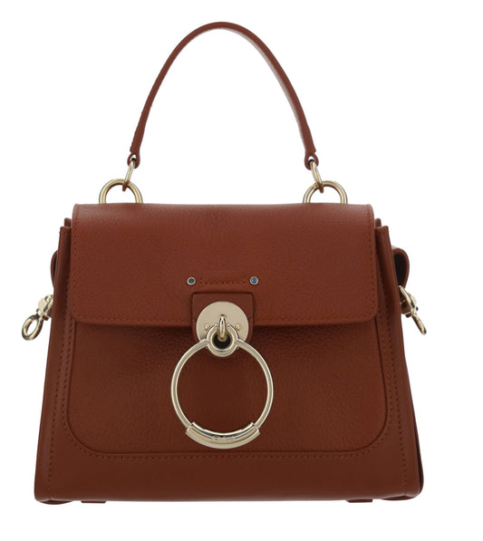 Chloé Elegant Sepia Brown Calfskin Shoulder Handbag