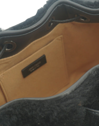 Black Leather Top Handle and Shoulder Bag
