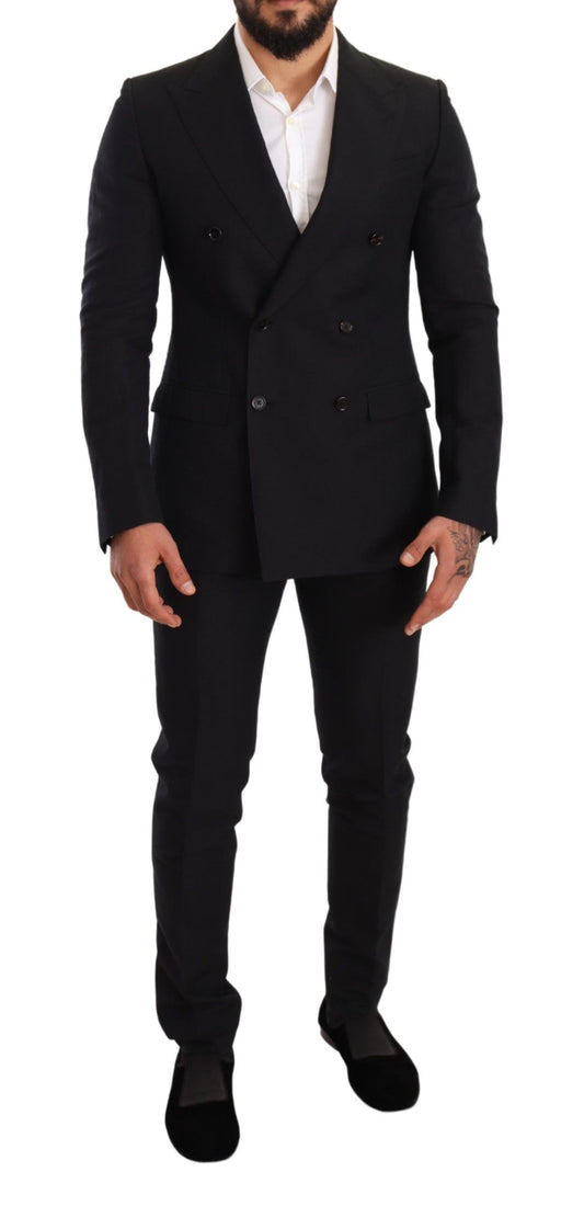 Elegant Black Two-Piece Wool Suit