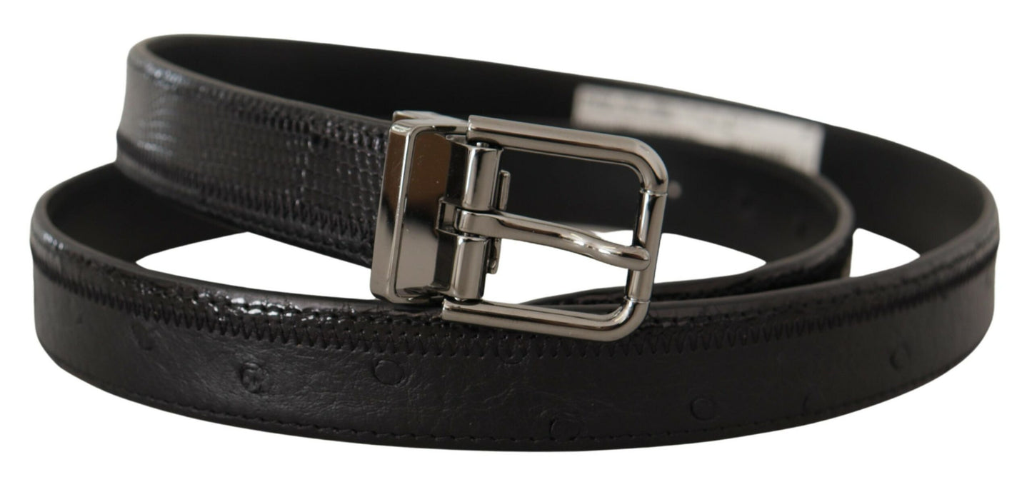 Elegant Ostrich Leather Designer Belt