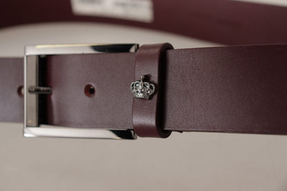Elegant Brown Leather Designer Belt