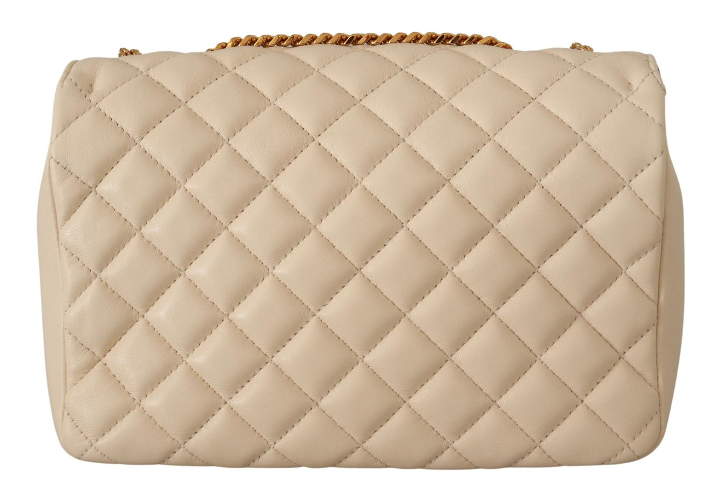 Elegant White Nappa Leather Shoulder Bag