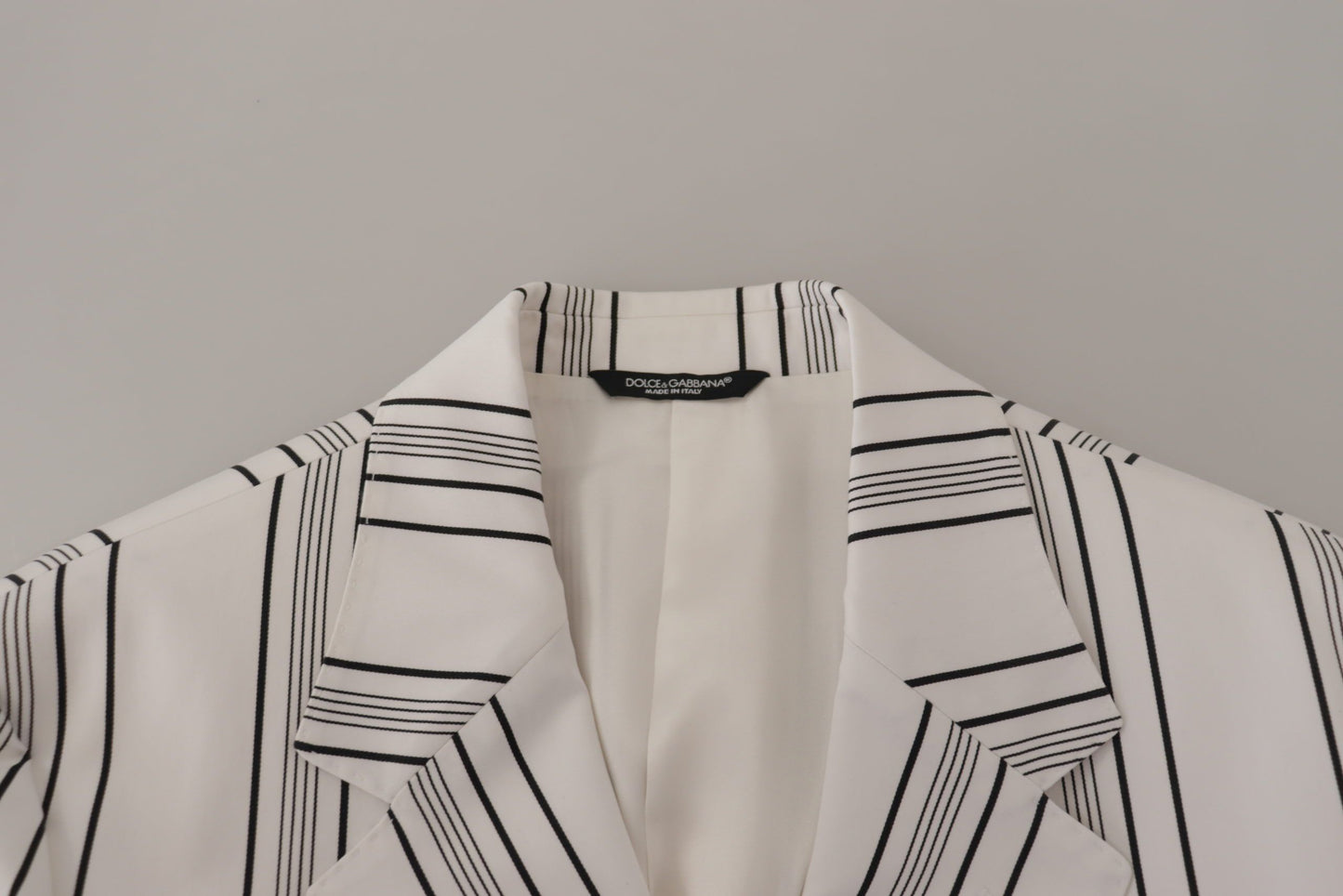 Elegant Striped Cotton Blend Blazer