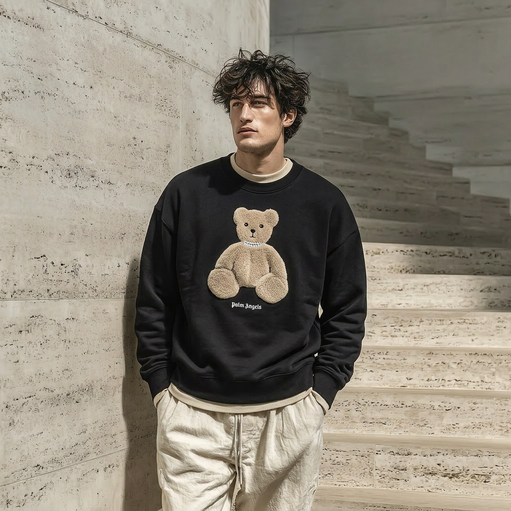 Black Cotton Sweatshirt
