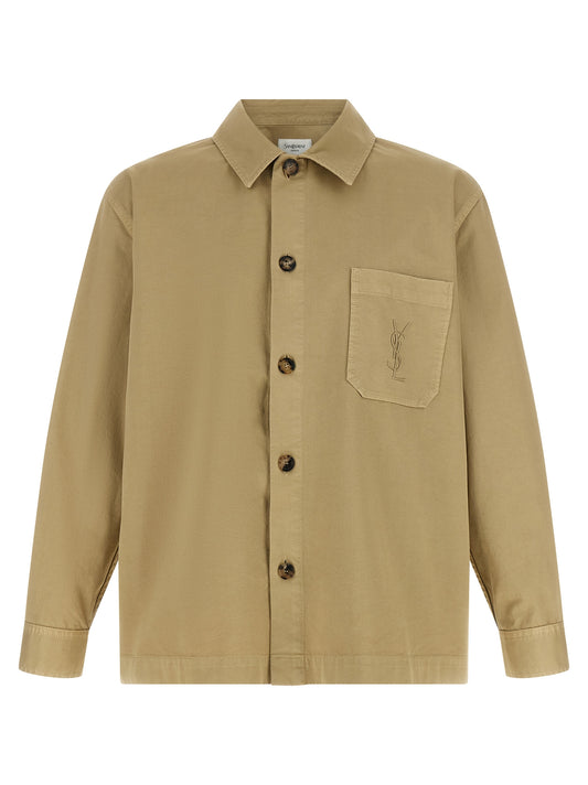 SAINT LAURENT Beige cotton overshirt