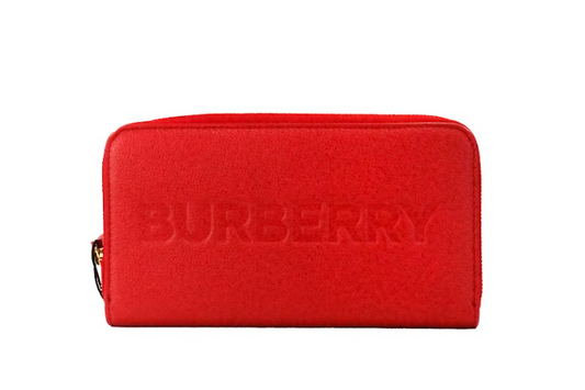Elmore Red Embossed Logo Leather Continental Clutch Wallet