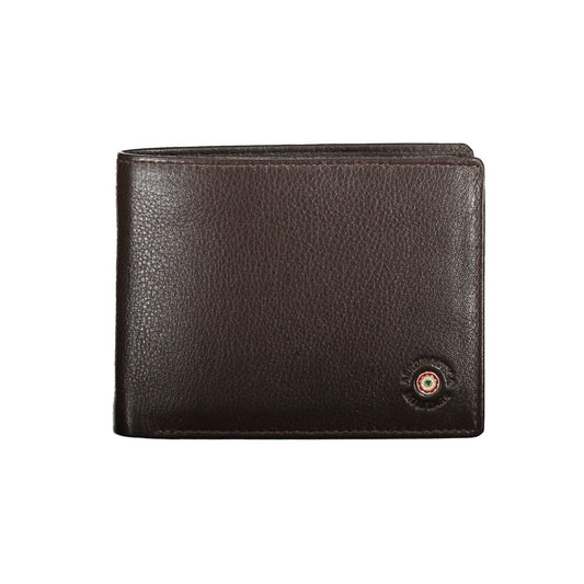 Elegant Brown Leather Wallet with Logo