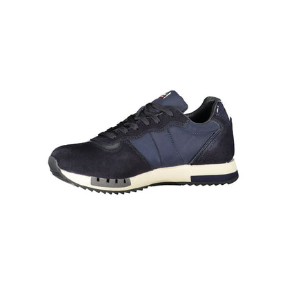 Contrast Lace-Up Sports Sneakers in Blue