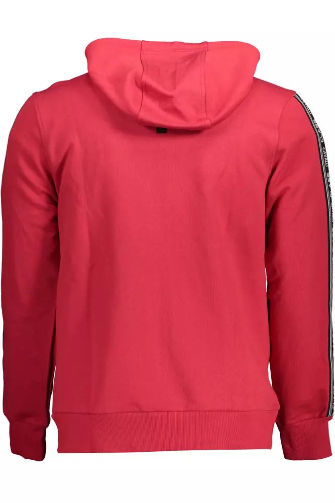 Chic Pink Hooded Sweatshirt with Contrasting Details