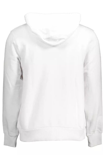 Classy White Hooded Cotton Sweatshirt