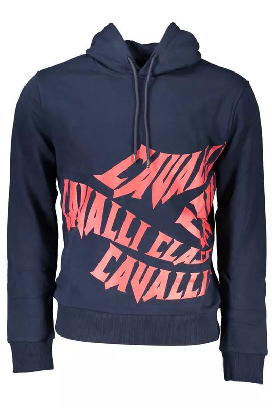 Cavalli Class Chic Blue Hooded Sweatshirt