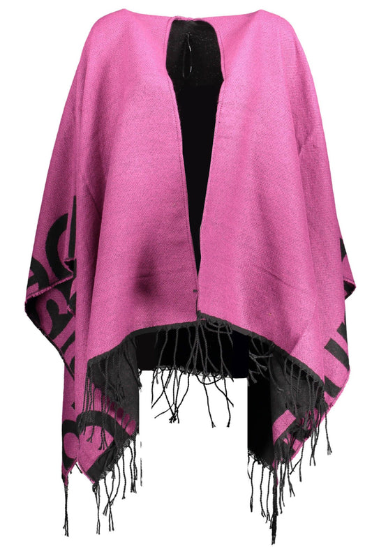 Chic Purple Poncho with Contrasting Details