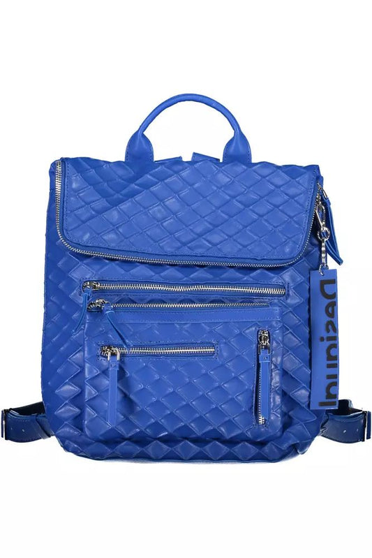 Chic Blue Urban Backpack with Contrasting Details