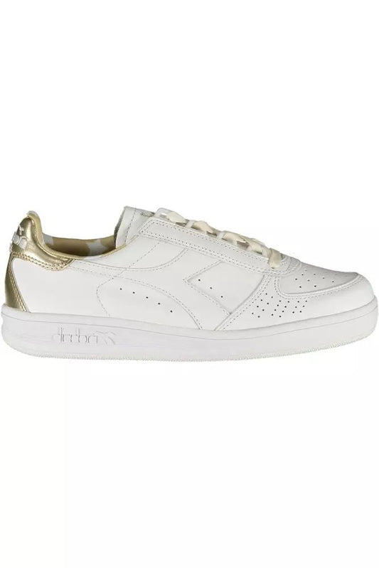 Sleek White Lace-up Sports Sneakers