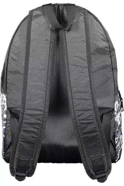Sleek Black Polyamide Backpack with Logo
