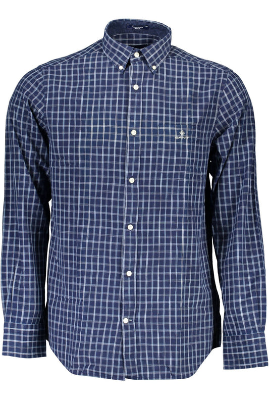 Elegant Blue Organic Cotton Shirt for Men