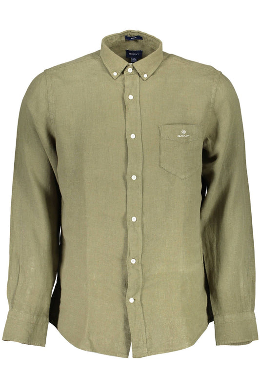Summer Green Linen Short Sleeve Shirt