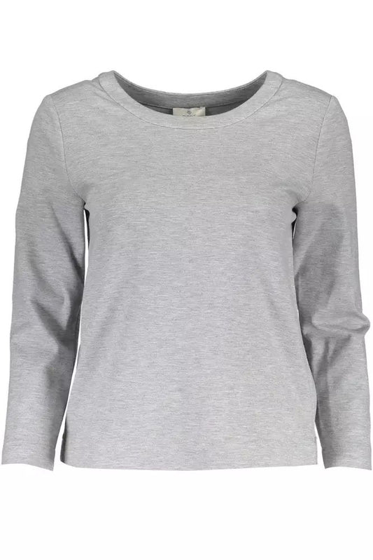 Chic Gray Side-Zip Sweatshirt with Elastane Blend