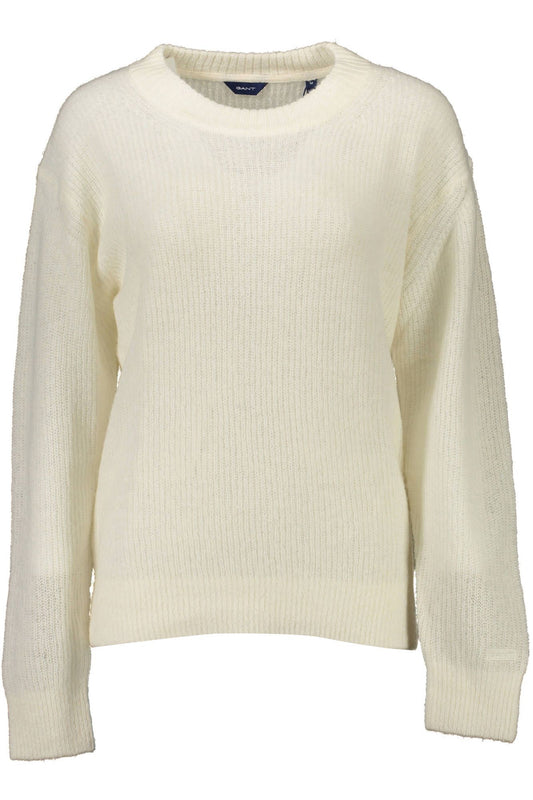 Elegant White Wool-Blend Sweater