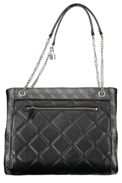 Elegant Black Multi-Compartment Handbag